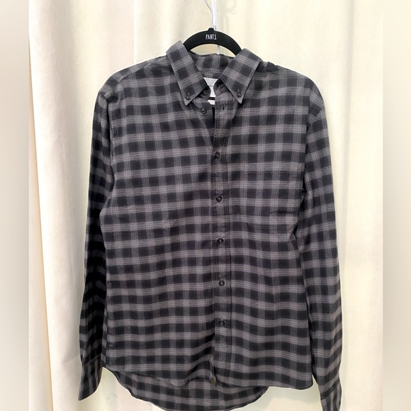 Billy Reid Other - Billie Reid Men’s Tuscumbia Button-Down Shirt S Black/Gray 100% Cotton